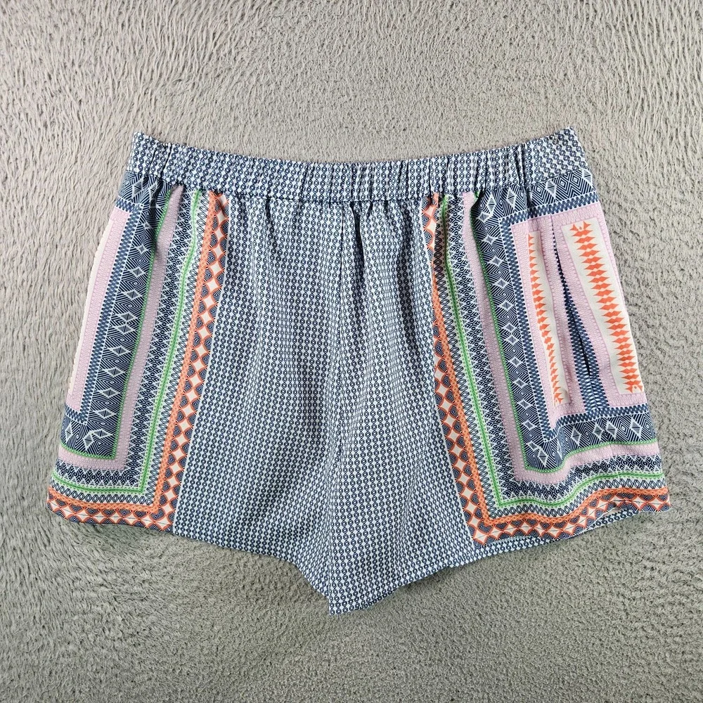 Gianni Bini Shorts‎ Women Small Colorful Geographic Side Zip Elastic Waist